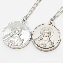 Серебряный медальон из сплава нержавеющей стали религиозной Девы Марии Медаль Святого Иосифа